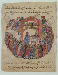 Ms c-23 f.165a, Un doctor realizando una sangría en una multitud de personas curiosas, de 